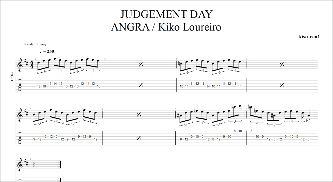 JUDGEMENT DAY / ANGRAの速弾きピッキングが絶対弾ける練習方法【TAB】Kiko Loureiro FULL PICKING ジャッジメントデイ アングラ キコ･ルーレイロ フルピッキング練習