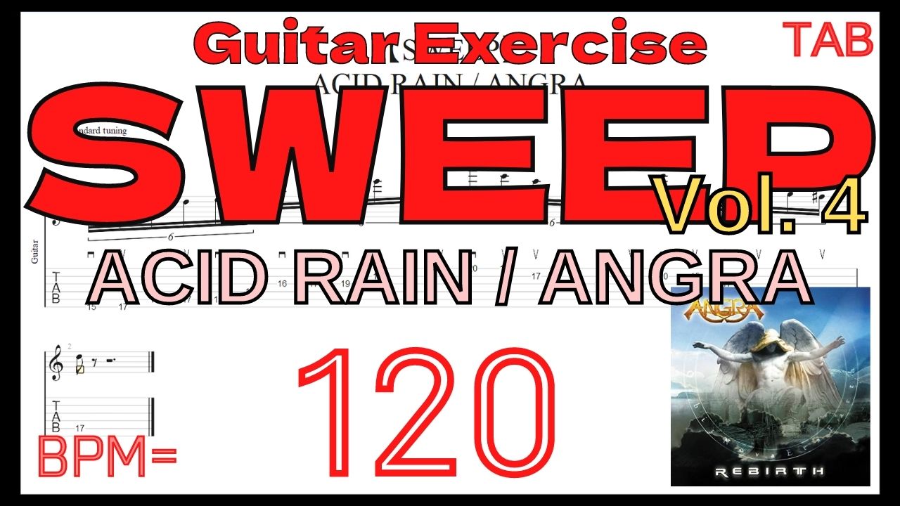 ANGRA / ACID RAIN TAB SWEEP Kiko Loureiro【Guitar PICKING】